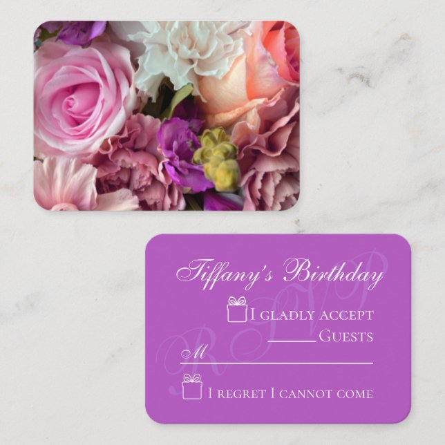 Vivid Orchid Florals Enclosure Card (Front/Back)