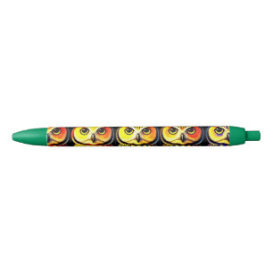 Vivid Owl Pattern Design Black Ink Pen