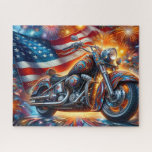 Vivid Patriotic Vintage Retro Motorcycle Jigsaw Puzzle<br><div class="desc">Vivid Patriotic Vintage Retro Motorcycle
Art/illustation
colorful
customizable</div>
