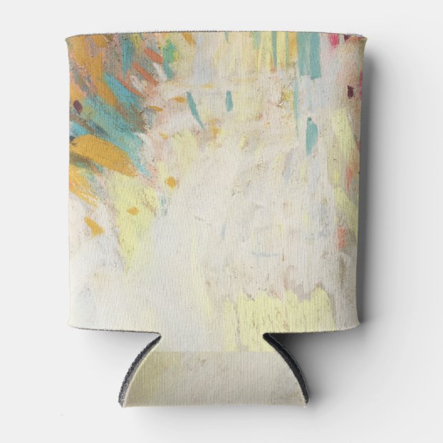 Vivid Pencil Texture: Artistic Banner Can Cooler (Front)