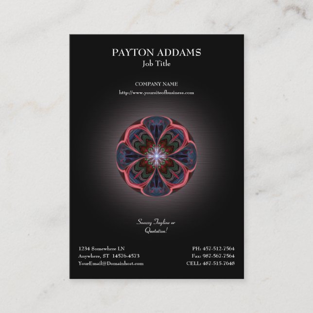 Vivid Petals Artwork - Vertical Business Card (Front)