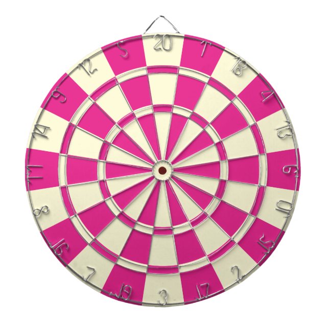 Vivid Pink And Cream Beige Colour Dartboard (Front)