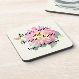 Vivid Pink And Yellow Dahlia Coaster