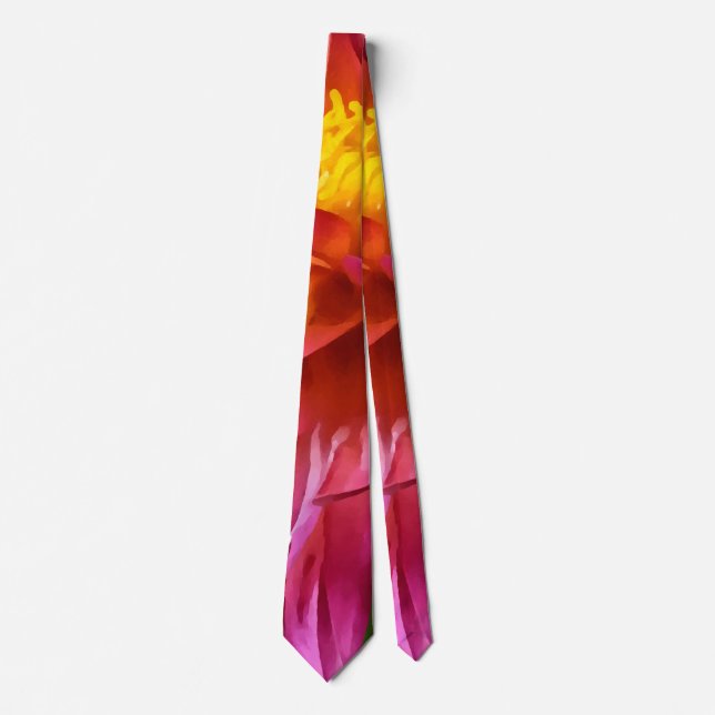 Vivid Pink Dahlia Tie (Front)