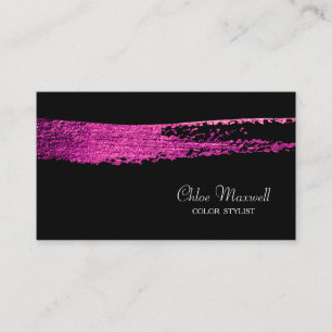 Vivid Pink Paint Stroke Minimalist Business Card