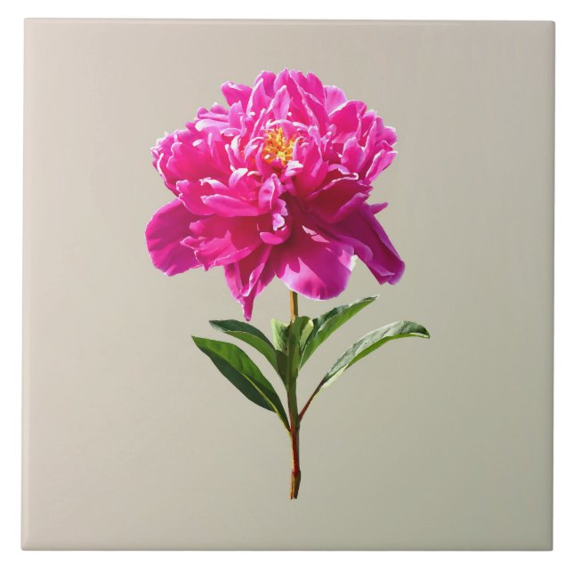 Vivid Pink Peony Tile (Front)