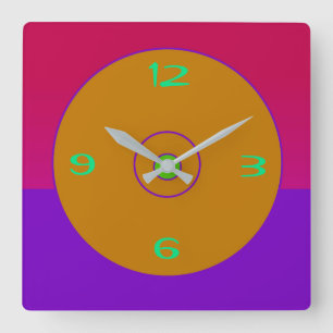 Vivid Pink Purple Gold Lime Wall Clock