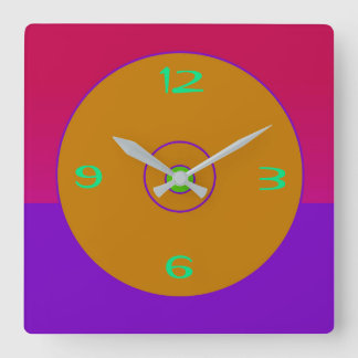 Vivid Pink Purple Gold Lime Wall Clock