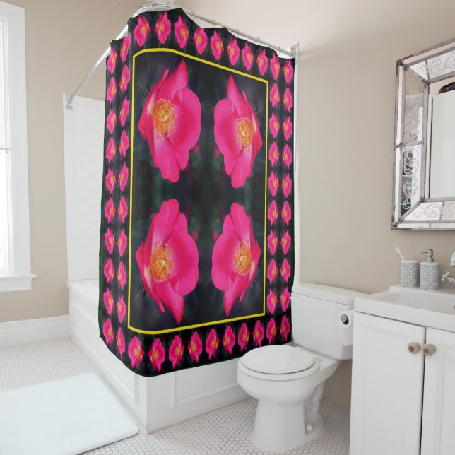 Vivid Pink Rose Petals Abstract Floral Pattern  (In Situ)