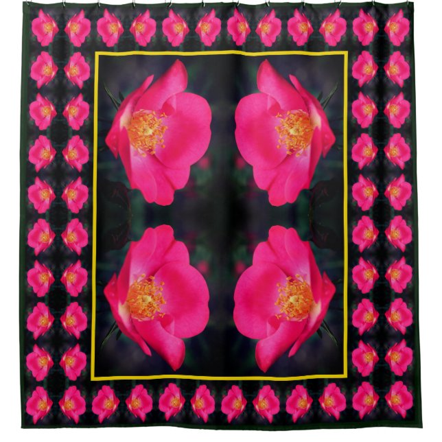 Vivid Pink Rose Petals Abstract Floral Pattern  (Front)