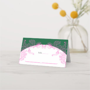 Vivid Pink Y2K Anime Gothic Cat Blank Place Card