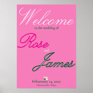 Vivid Pink Y2K Anime Gothic Cat Wedding ポスター Poster