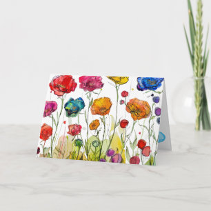 Vivid Poppy Panorama Mother's Day Card