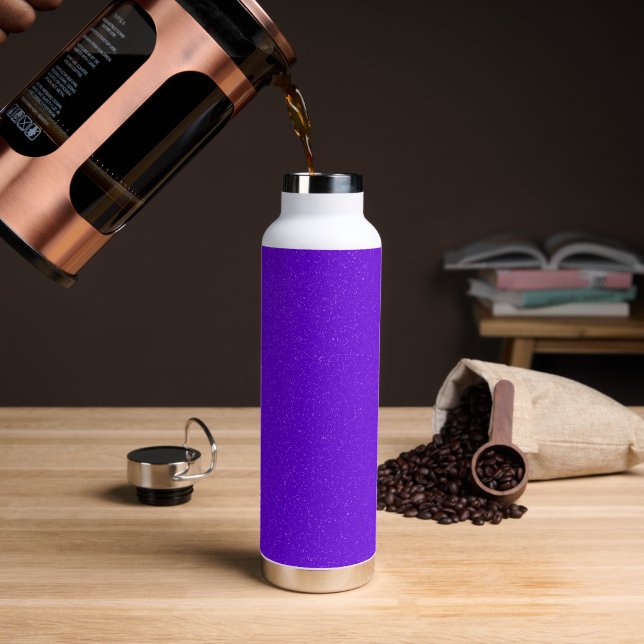 Vivid Purple Noise Texture Water Bottle (Coffee)