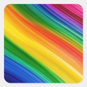 Vivid rainbow colours square sticker
