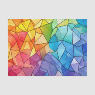 Vivid Rainbow Colours Stained Glass Effect Tissue Paper