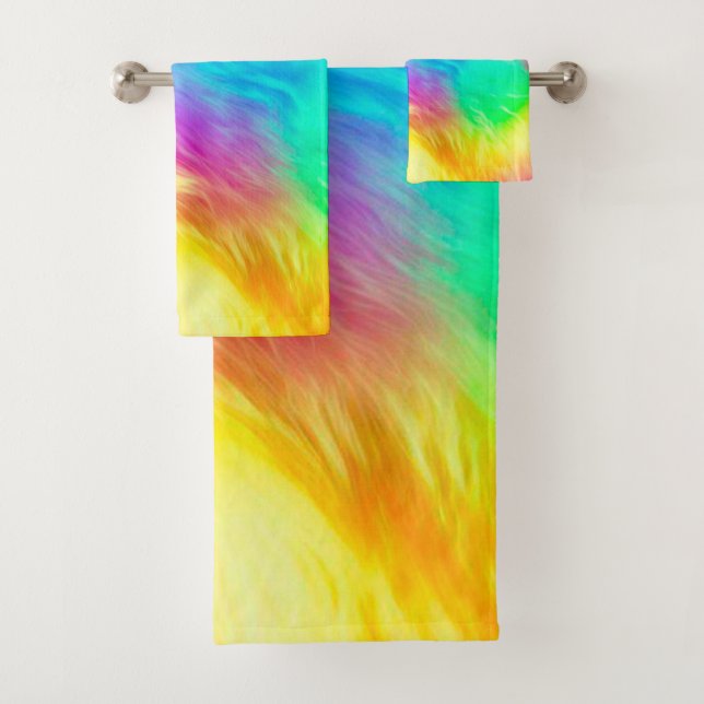 Vivid Rainbow Fluffy Fur Texture-75201 (En situation)