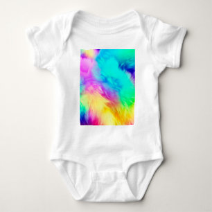 Vivid Rainbow Fluffy Fur Texture-75201 Baby Bodysuit