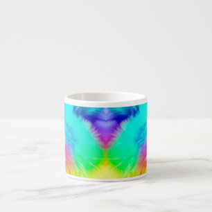Vivid Rainbow Fluffy Fur Texture Background Design Espresso Cup