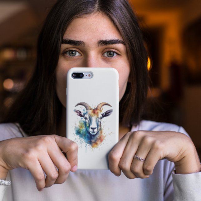 Vivid Rainbow Goat Portrait iPhone Case (Creator Uploaded)