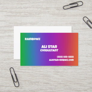 Vivid Rainbow Gradient Business Cards