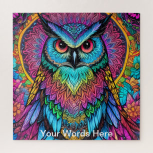 Vivid Rainbow Neon Psychedelic Nature & Wildlife Jigsaw Puzzle