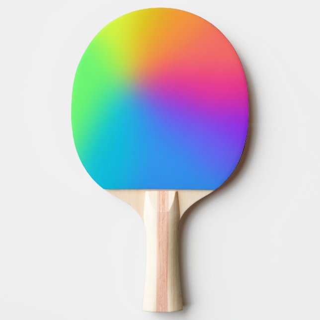 Vivid Rainbow Ombre Birthday Party Ping Pong Paddle (Front)