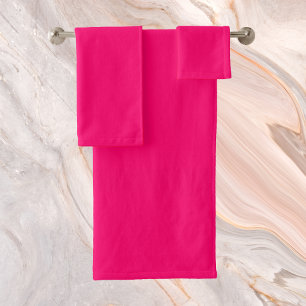 Vivid Raspberry Solid Colour Bath Towel Set