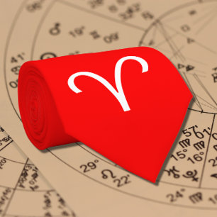 Vivid red   - Aries  Zodiac tie