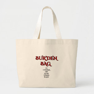 VIVID RED BLACK CANVAS COTTON JUMBO BUR'DEN WOMEN LARGE TOTE BAG