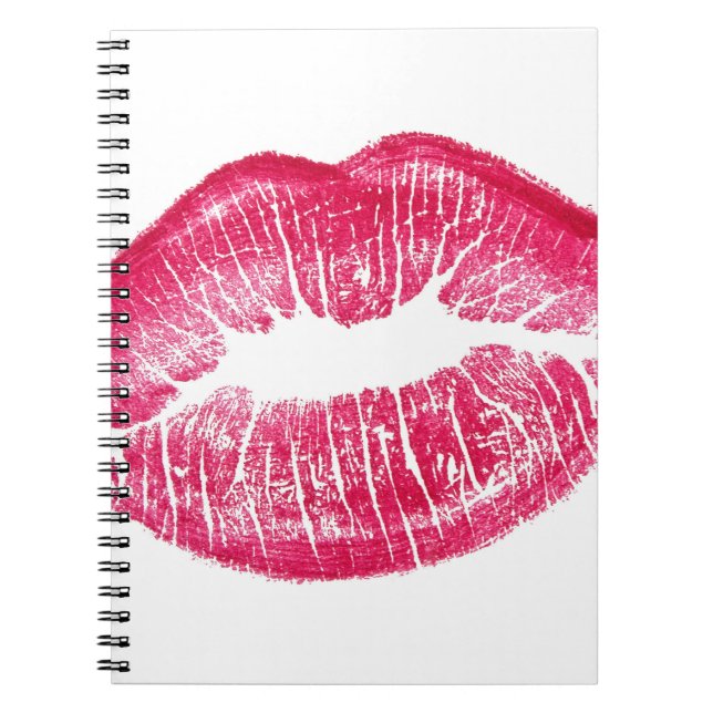 Vivid Red Lips Isolated Illustration Notebook (Front)