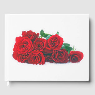 Vivid Red Roses Guest Book
