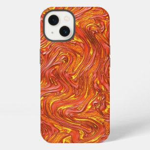 Vivid red texture with shades of yellow iPhone 13 case