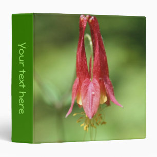 Vivid Red Wild Columbine Flower Personalized Binder
