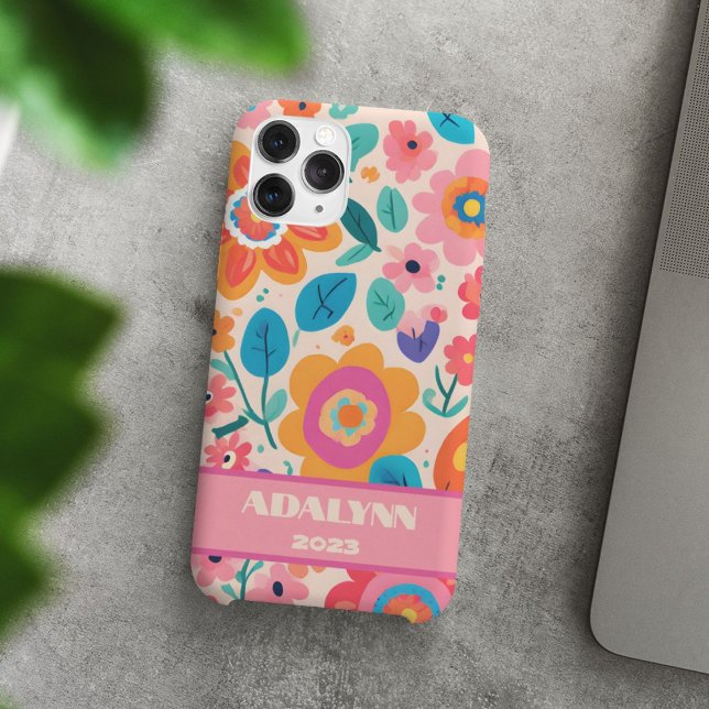 Vivid Retro Florals Valentines Gifts for Teens Case-Mate iPhone Case (Vivid Retro Florals Valentines Gifts for Teens)