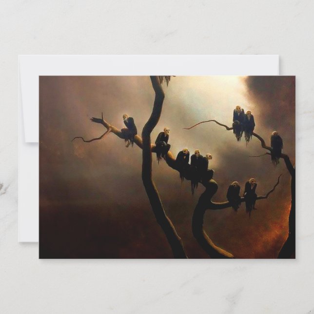 Vivid Retro - Ghosts in a Tree Invitation (Front)