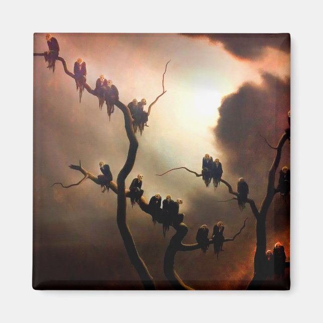 Vivid Retro - Ghosts in a Tree Magnet (Front)