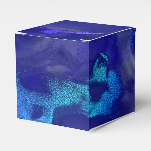 Vivid Shimmering Ink Splash Favor Box (Front Side)