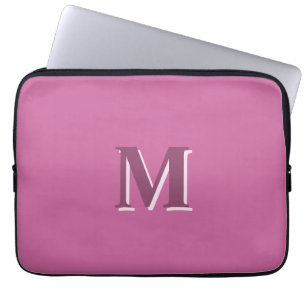 vivid solid pink monogram laptop sleeve