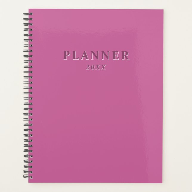 vivid solid pink  planner (Front)