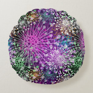 Vivid Spotty Pattern Round Pillow