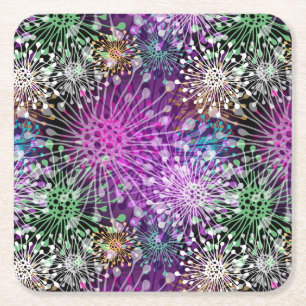 Vivid Spotty Pattern Square Paper Coaster