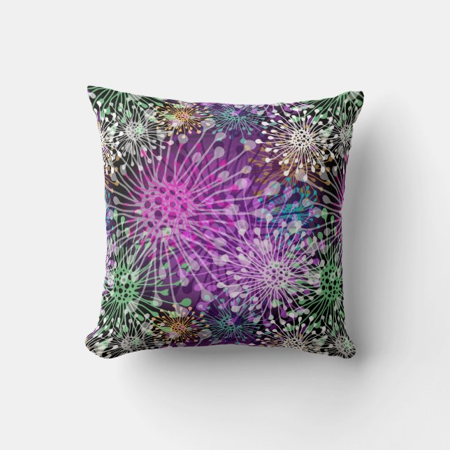 Vivid Spotty Pattern Throw Pillow (Front)