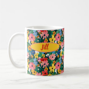 Vivid Spring Flowers Custom Coffee Mug