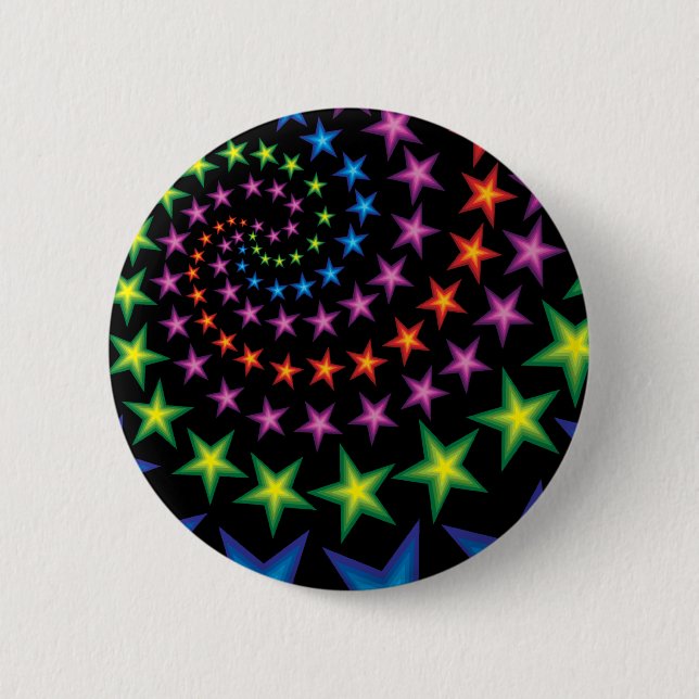 vivid star spirals 2 inch round button (Front)