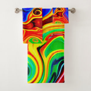 Vivid Style Pattern Bath Towel Set