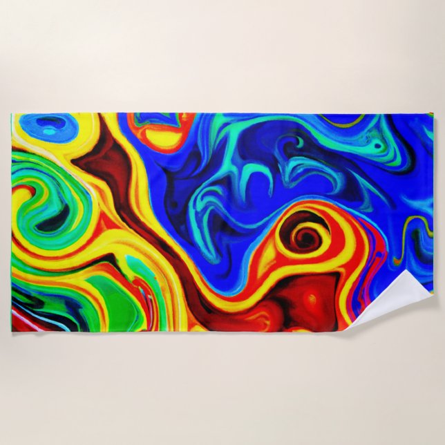 Vivid Style Pattern Beach Towel (Front)