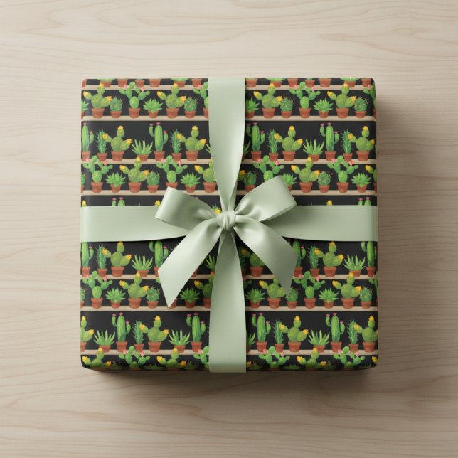 Vivid Succulent and Cactus Wrapping Paper  (Creator Uploaded)