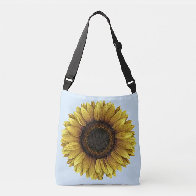 Vivid Sunflower Botanical Art Design Crossbody Bag (Front)