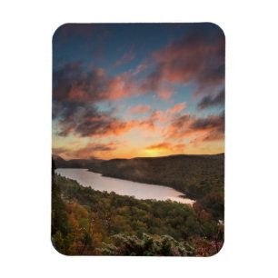 Vivid Sunrise Over Lake Of The Clouds In Autumn Magnet